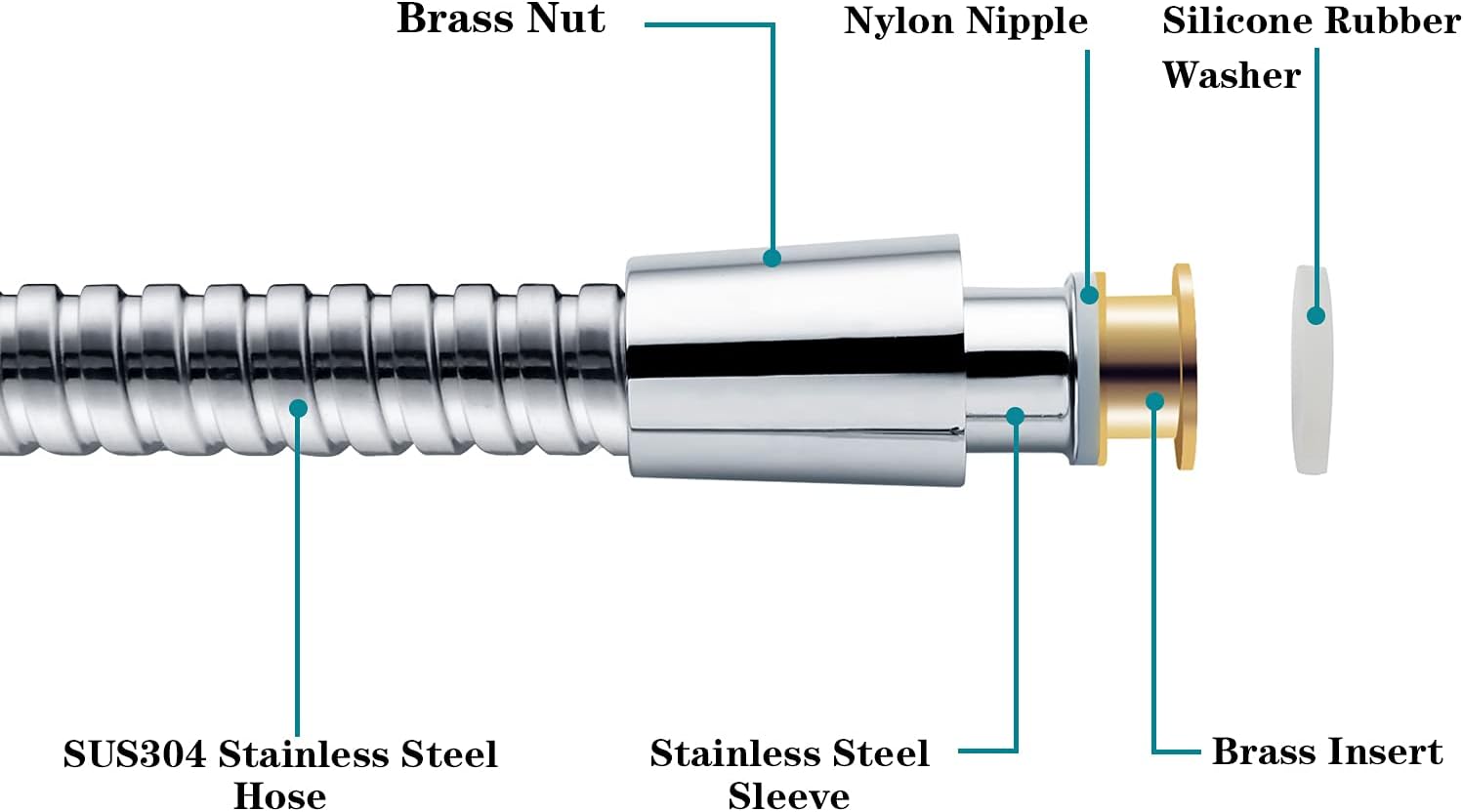 96 Inch Shower Hose for Hand Held Shower Head,Stainless Steel Hose