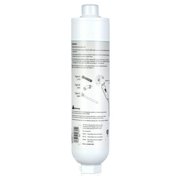 Camco TastePURE RV and Marine Water Filter | Filters to 20 Microns and Lasts up to 4 Months | White (40645)
