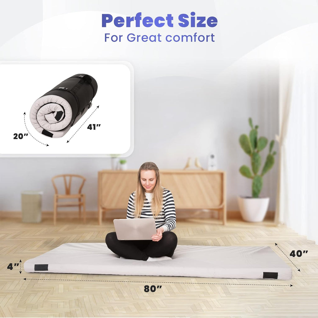 Matrix Air-Cell Memory Foam Camping Mattress - Portable Comfortable Roll Up Mattress