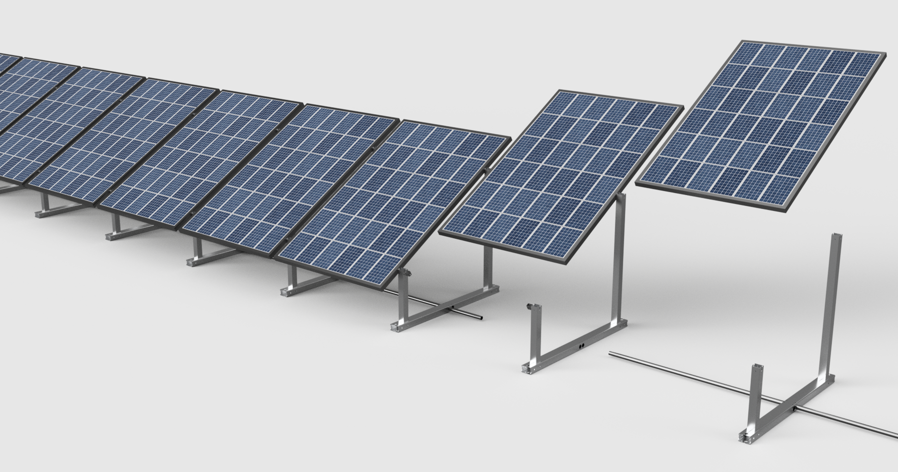 IntegraRack IR-30 Solar Panel Ground Mount | 30 Degree Angle | Aircraft Grade Aluminum
