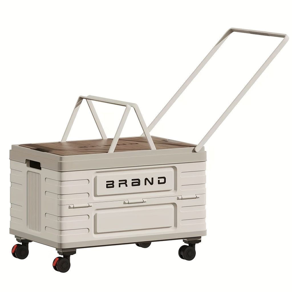 Foldable Storage Box with Wheels & Lid, Stackable Plastic Organizer Bin
