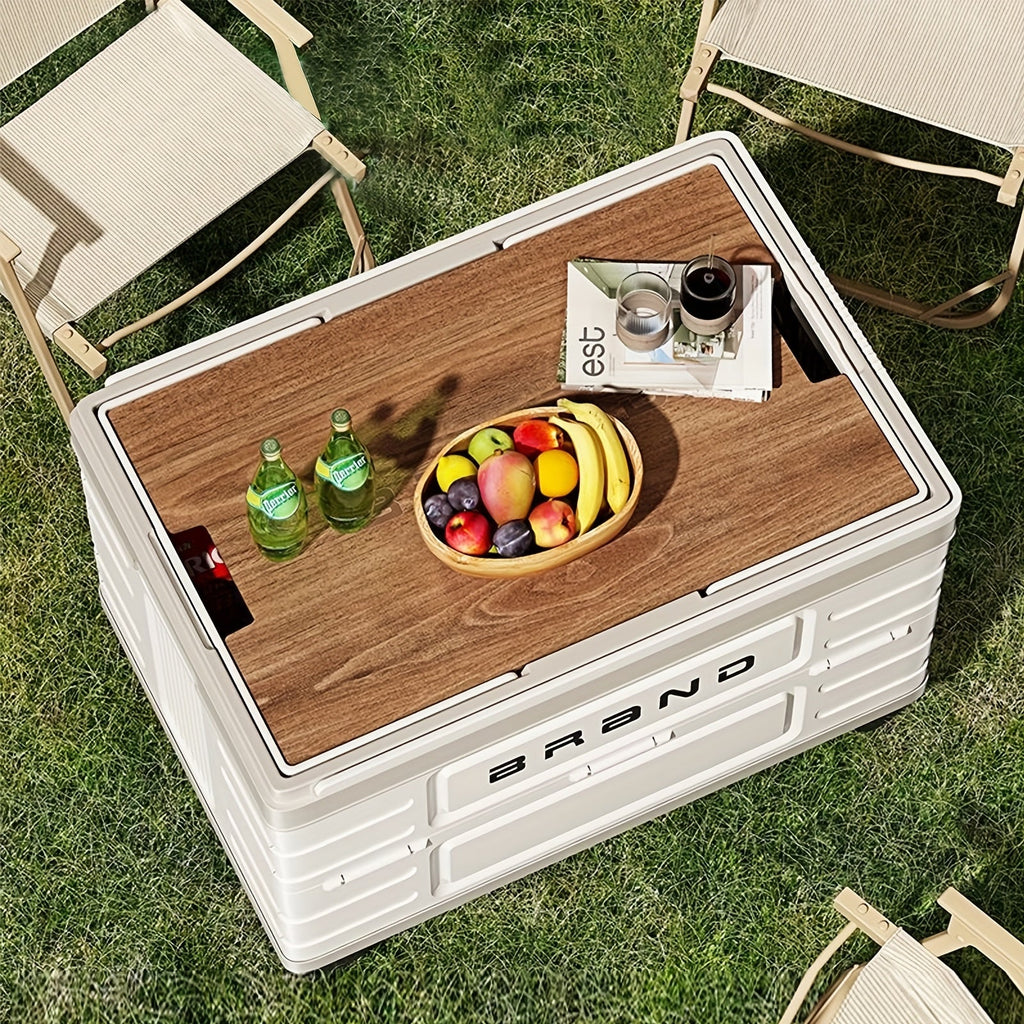 Foldable Storage Box with Wheels & Lid, Stackable Plastic Organizer Bin