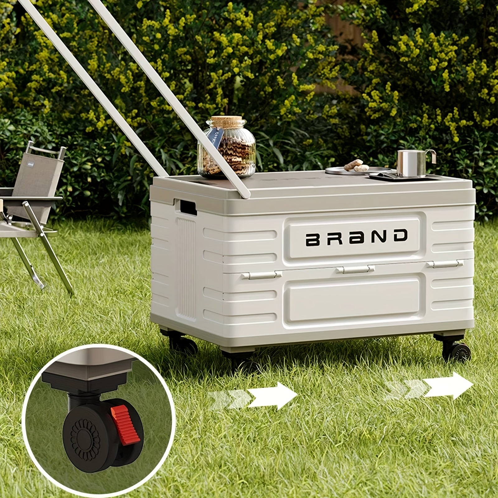 Foldable Storage Box with Wheels & Lid, Stackable Plastic Organizer Bin