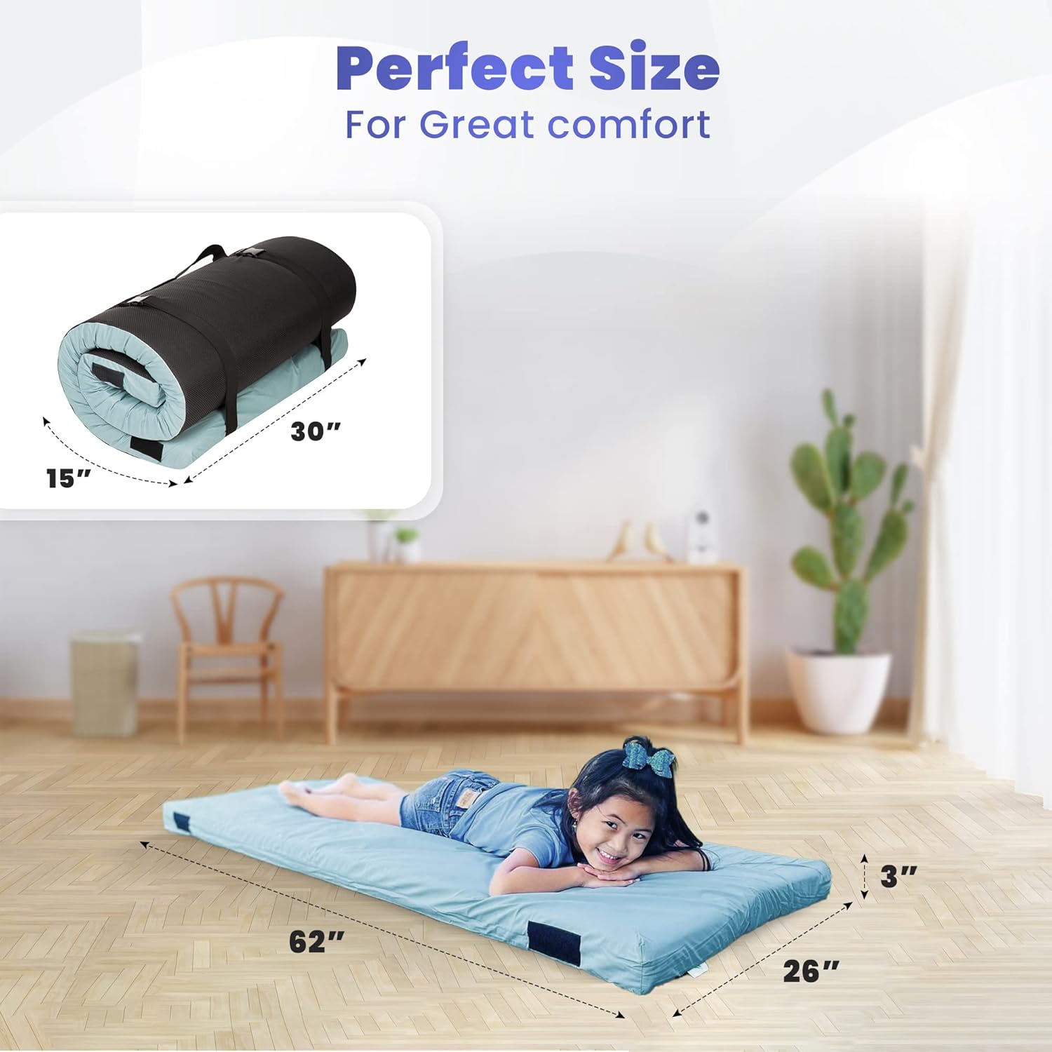 Matrix Air-Cell Memory Foam Camping Mattress - Portable Comfortable Roll Up Mattress