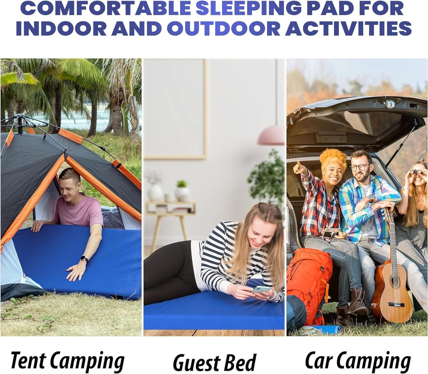Matrix Air-Cell Memory Foam Camping Mattress - Portable Comfortable Roll Up Mattress