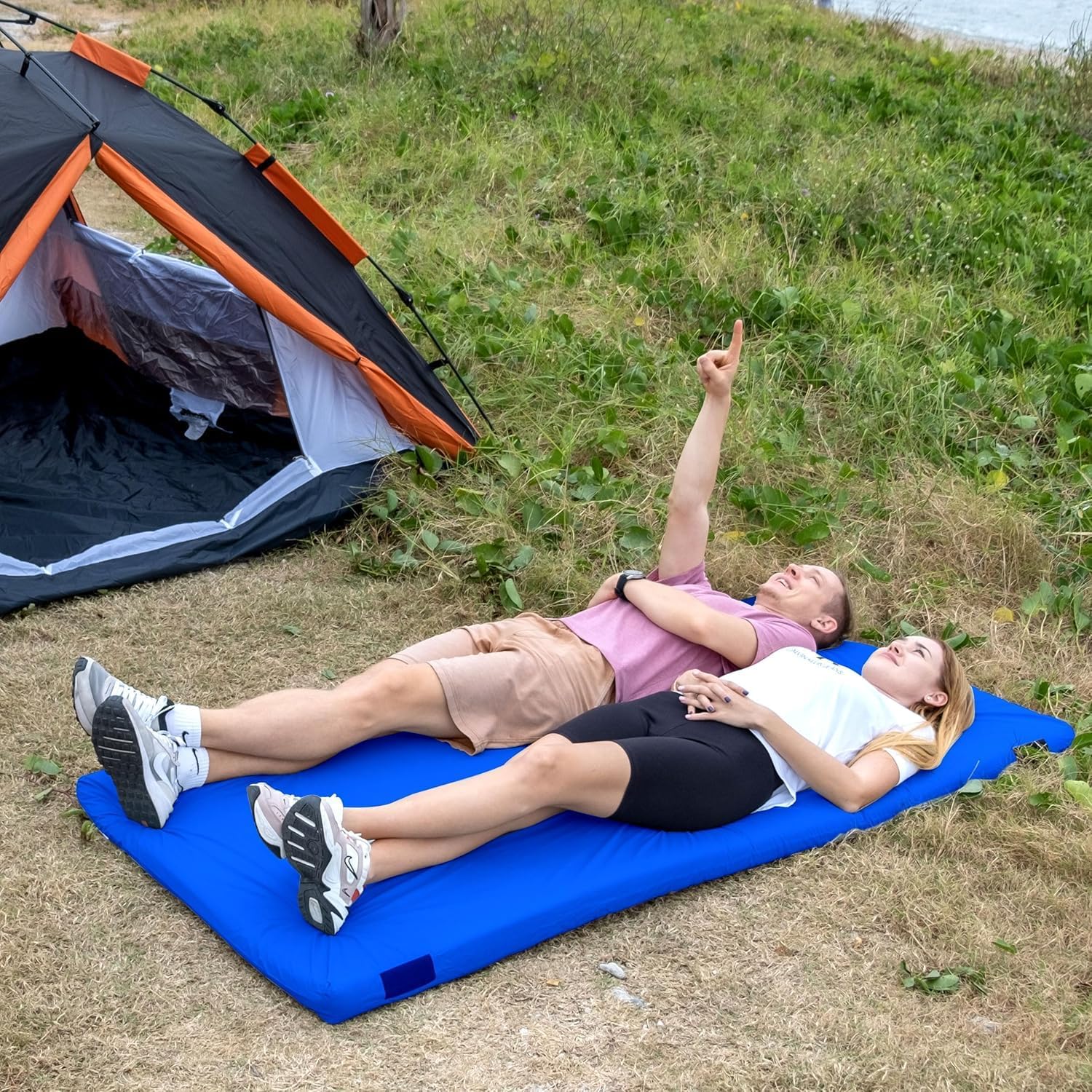 Matrix Air-Cell Memory Foam Camping Mattress - Portable Comfortable Roll Up Mattress