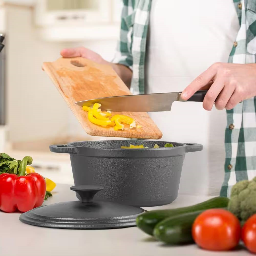 Cast Iron Dutch Oven with Handles and Lid