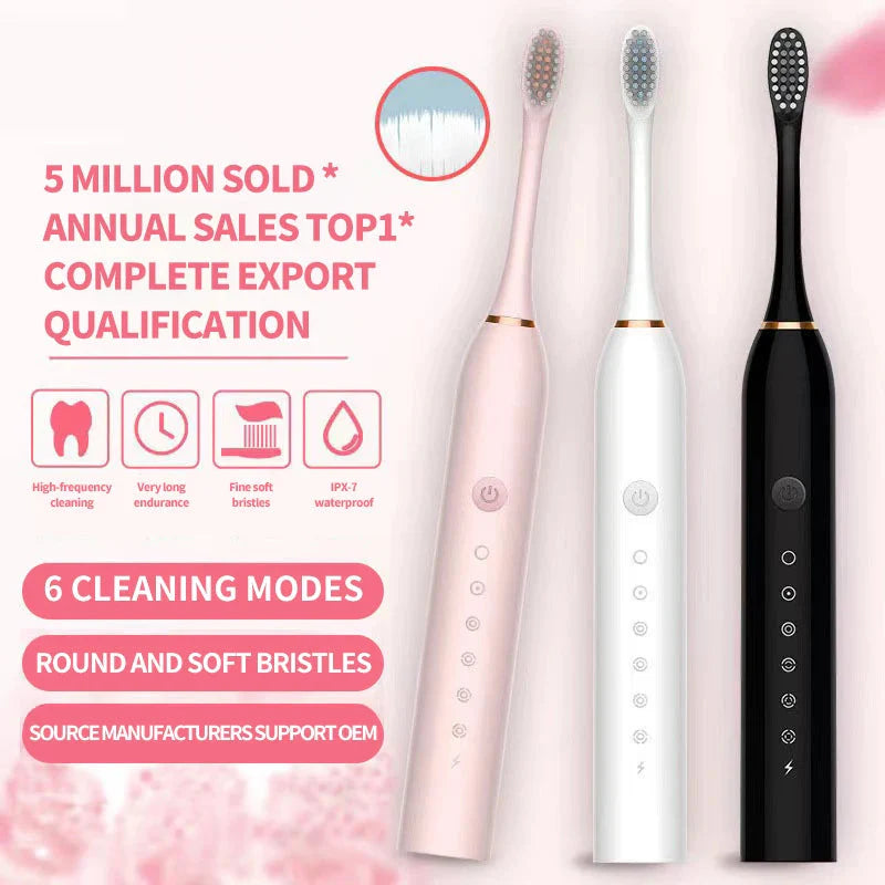 Sonic Electric Toothbrush – USB Rechargeable IPX7 for Adults