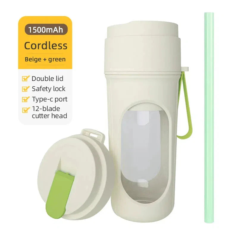 Portable Electric Blender Bottle – 6 Blades Smoothie Maker