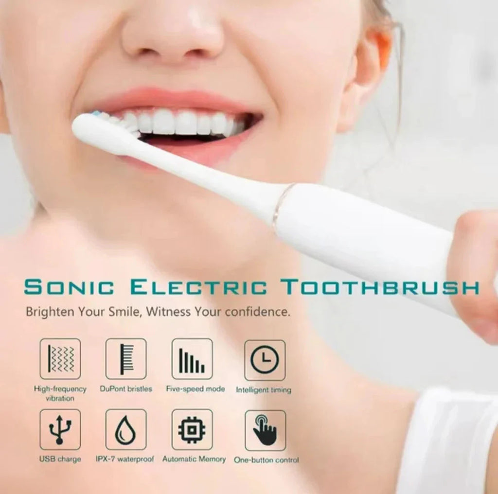 Sonic Electric Toothbrush – USB Rechargeable IPX7 for Adults