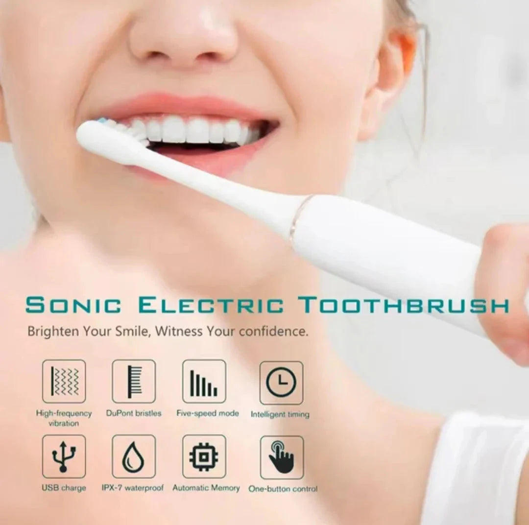 Sonic Electric Toothbrush – USB Rechargeable IPX7 for Adults
