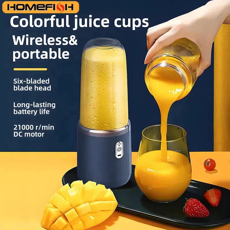 Portable Electric Blender Bottle – 6 Blades Smoothie Maker