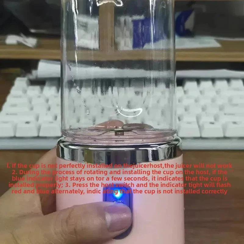 Portable Electric Blender Bottle – 6 Blades Smoothie Maker