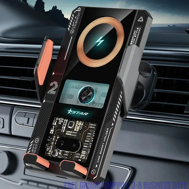 Auto Wireless Car Charger & Phone Holder Infrared Induction Fast Charging Station for iPhone & Samsung Ship from USA