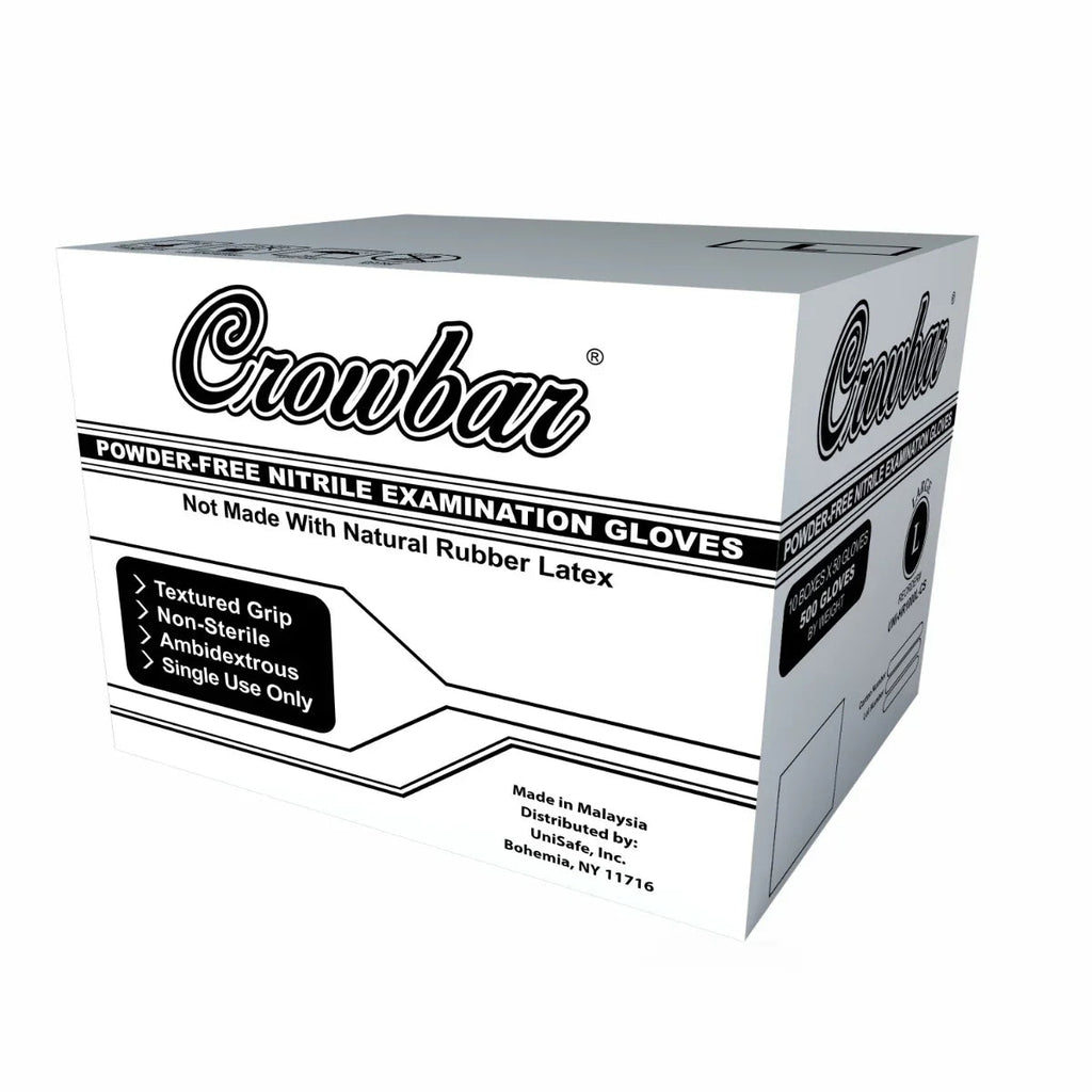Crowbar Heavy Duty 10 Mil Extended Cuff Nitrile Exam Gloves, Case