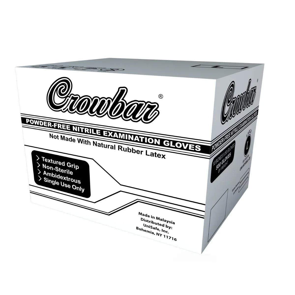 Crowbar Heavy Duty 10 Mil Extended Cuff Nitrile Exam Gloves, Case