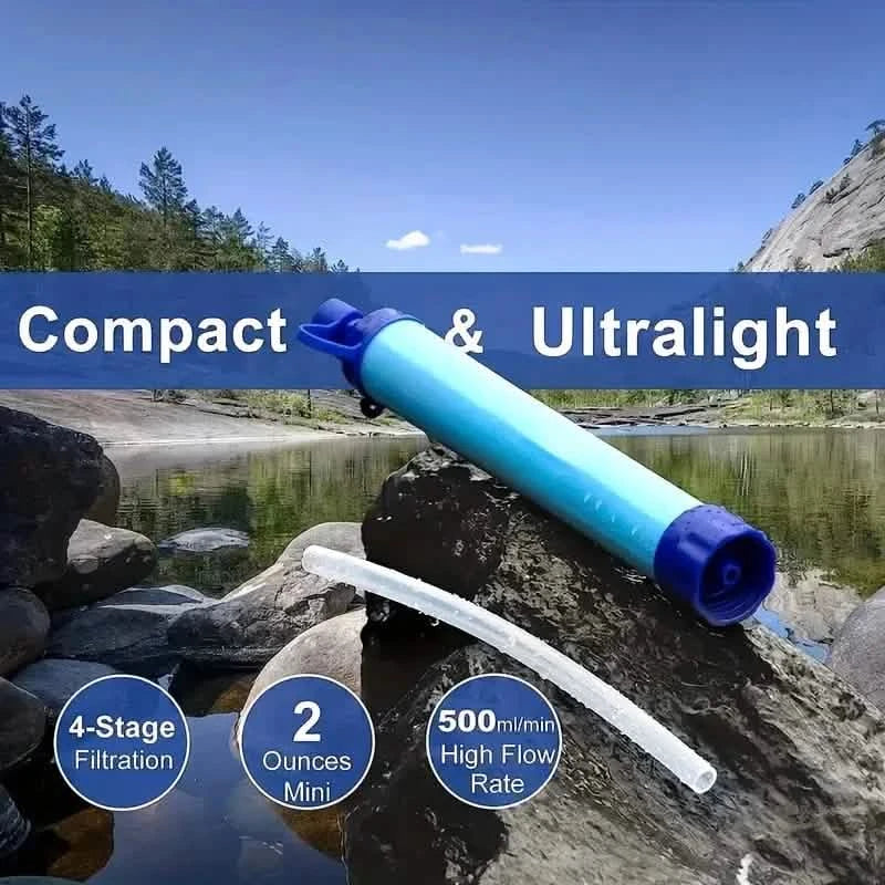 Portable Outdoor Water Purifier, 4-Stage Filtration System, Manual Reverse Osmosis Membrane