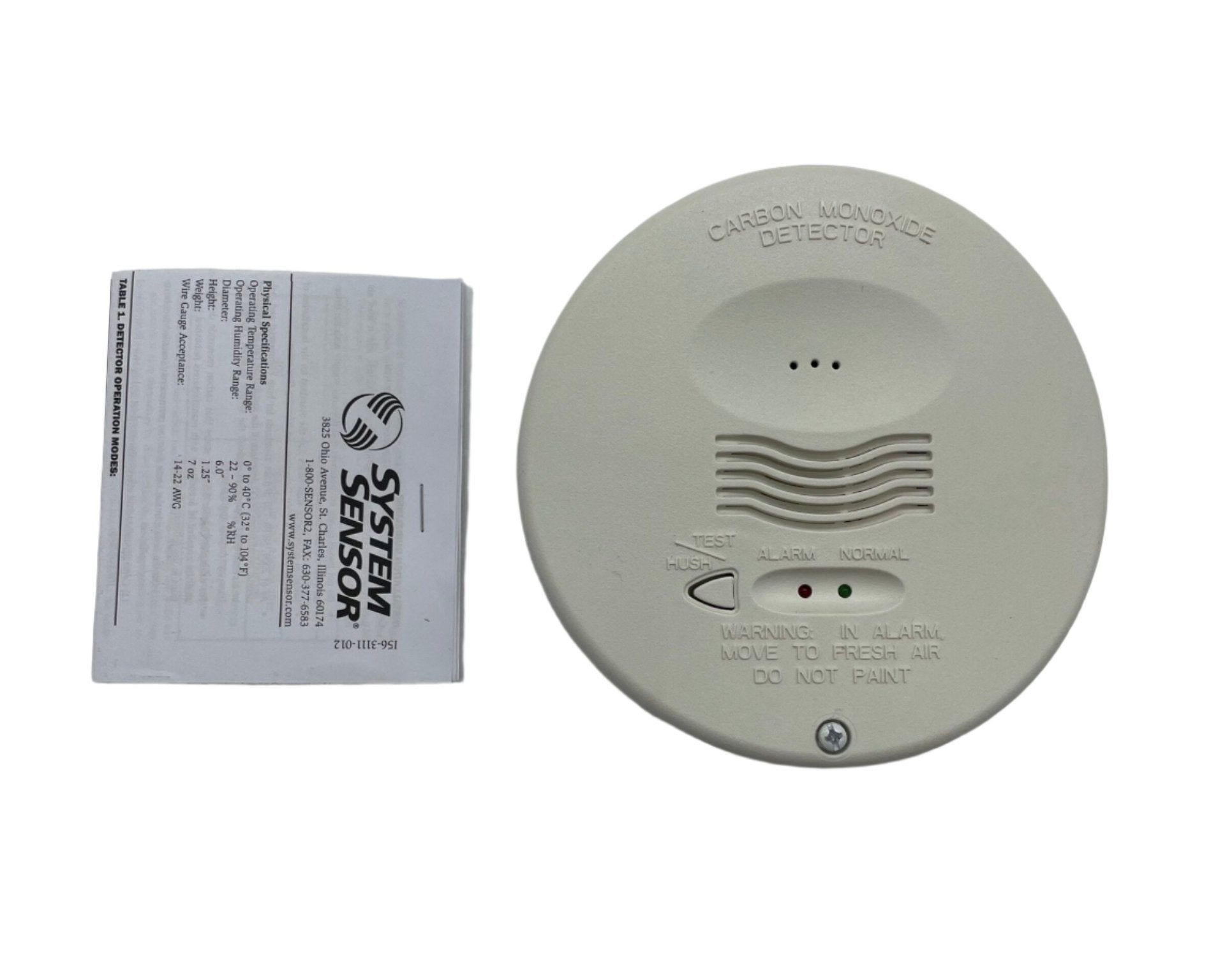 System Sensor CO1224TR Carbon Monoxide Detector 4-Wire