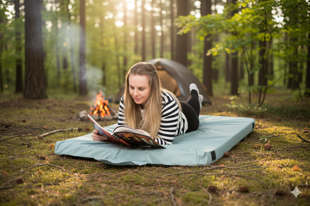 Matrix Air-Cell Memory Foam Camping Mattress - Portable Comfortable Roll Up Mattress