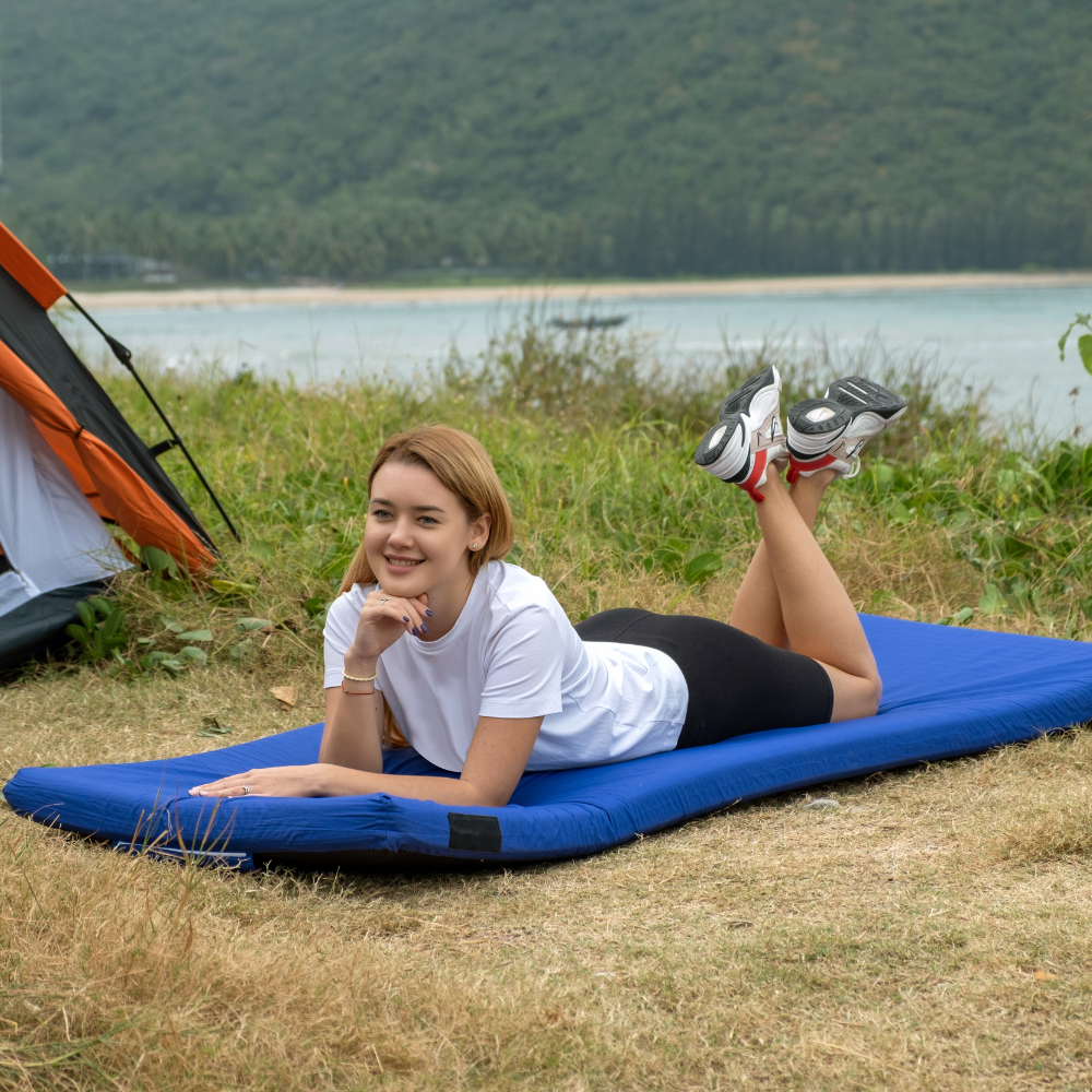 Matrix Air-Cell Memory Foam Camping Mattress - Portable Comfortable Roll Up Mattress